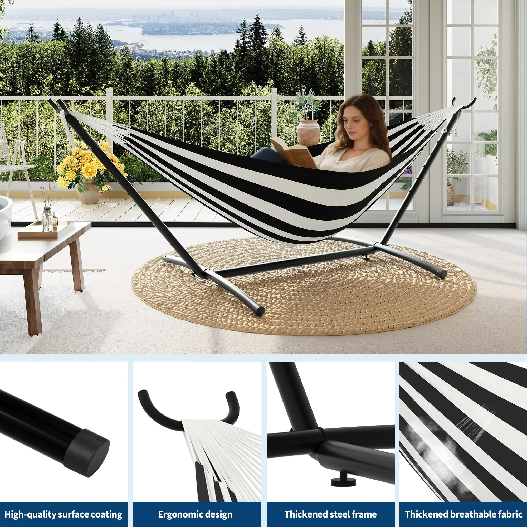 Dark gray and white stripes