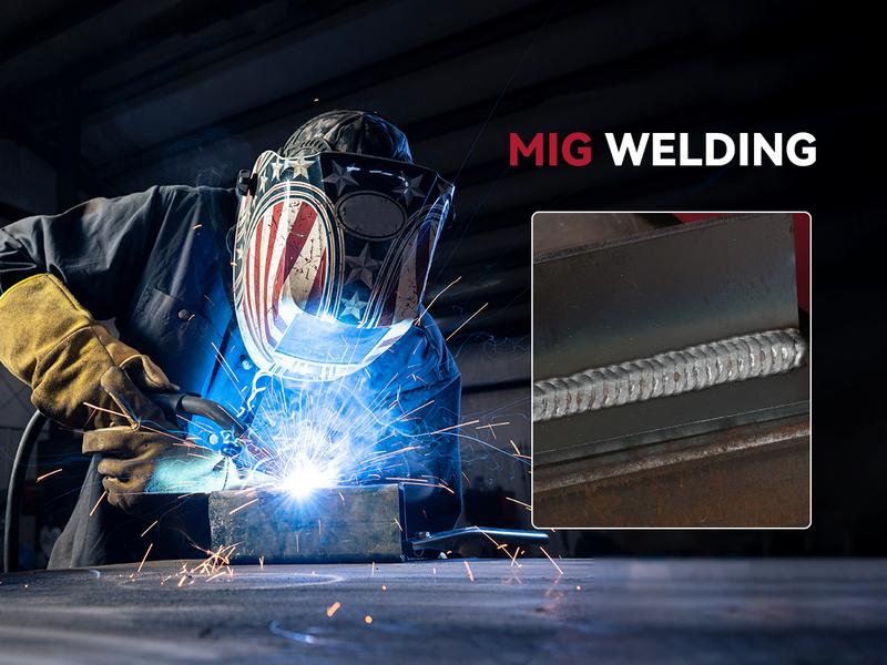 ARCCAPTAIN 135Amp 110V Flux Core MIG Welder, MIG130 Fit Gasless MIG/Lift TIG/Stick 3-in-1 Welding Machine, Digital Display DC IGBT Synergic Control Portable welder machine 110V