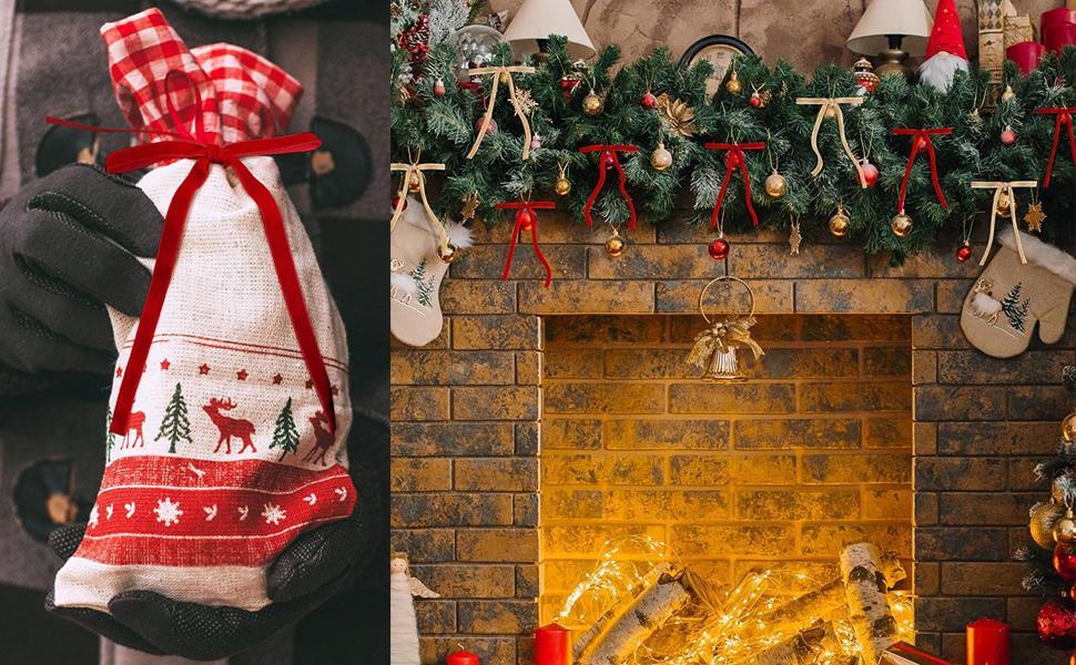 24 Pcs Velvet Bows for Christmas Tree, Red Velvet Christmas Tree Bows Door Garland Decor Vintage Wreath Bow,Suitable for Xmas Home Decor Wedding Outdoor Indoor (Red)