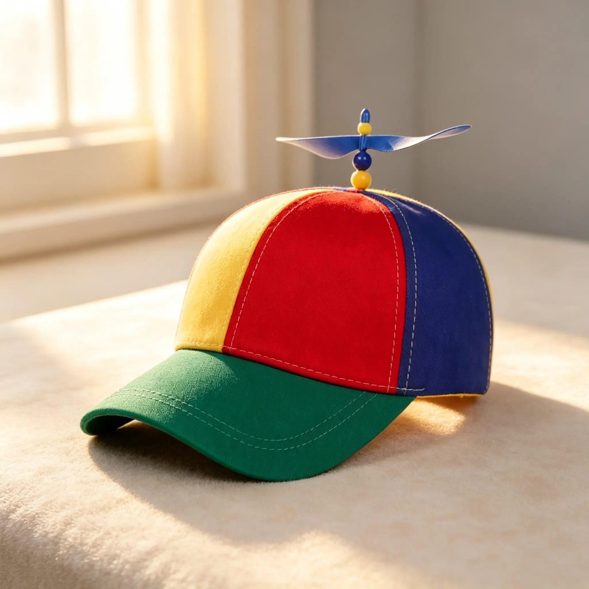 Colorful Propeller Baseball Cap, Adjustable Snapback Hat with Spinning Rainbow Propeller, Lightweight Cotton Funny Party Hat for Festivals, Holidays, Outdoor Events and Daily Wear