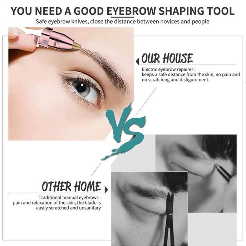 Portable Electric Eyebrow Trimmer, 2-In-1 Facial Hair Remover, LED Light Lip & Face Grooming Tool, Travel-Friendly, Perfect Gift for Girlfriend Mom