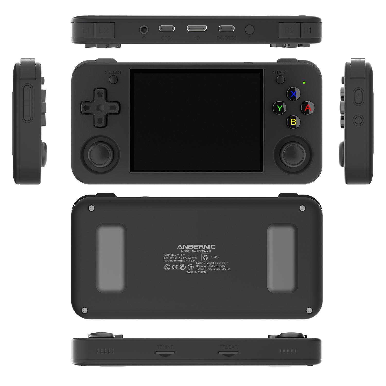 Anbernic Rg35xx H Handheld Game Console, 3.5 Inch IPS Screen, 64GB Storage, 3300mah Battery, HDMI & TV Output, Vibration Motor