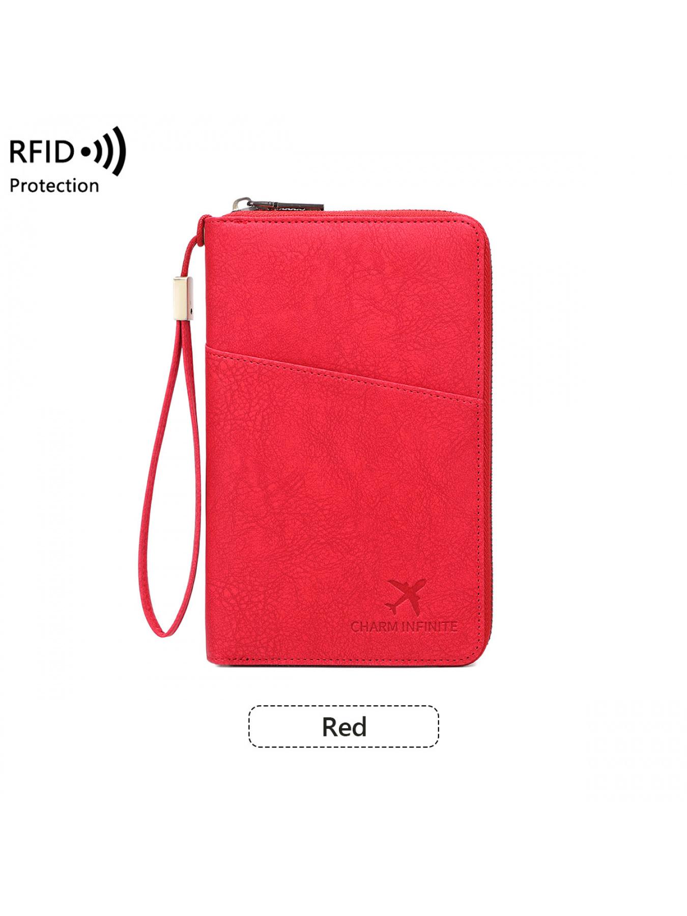 Multi-Functional Travel Document Organizer - RFID Blocking Long Zippered Passport Wallet, Passport Cover, Ticket & ID Storage Bag, Travel Document Holder