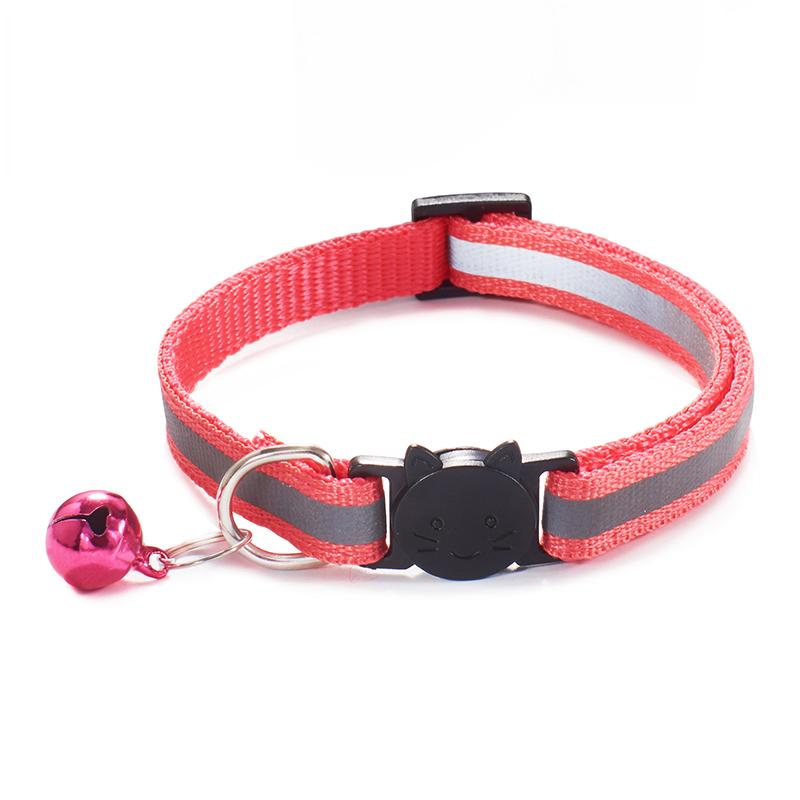 Cost-Effective Adjustable Snap-On Cat Collar With Bells Reflective Sturdy Nylon Collar For Kittens Cat Pet Supplies Cat Necklace