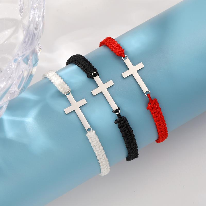 JointlyCreating Cross Bracelets Faith Hope Love Adjustable String Bracelet Religious Gifts for Men Women One Size Fits Most Fashion Jewelry Accessories
