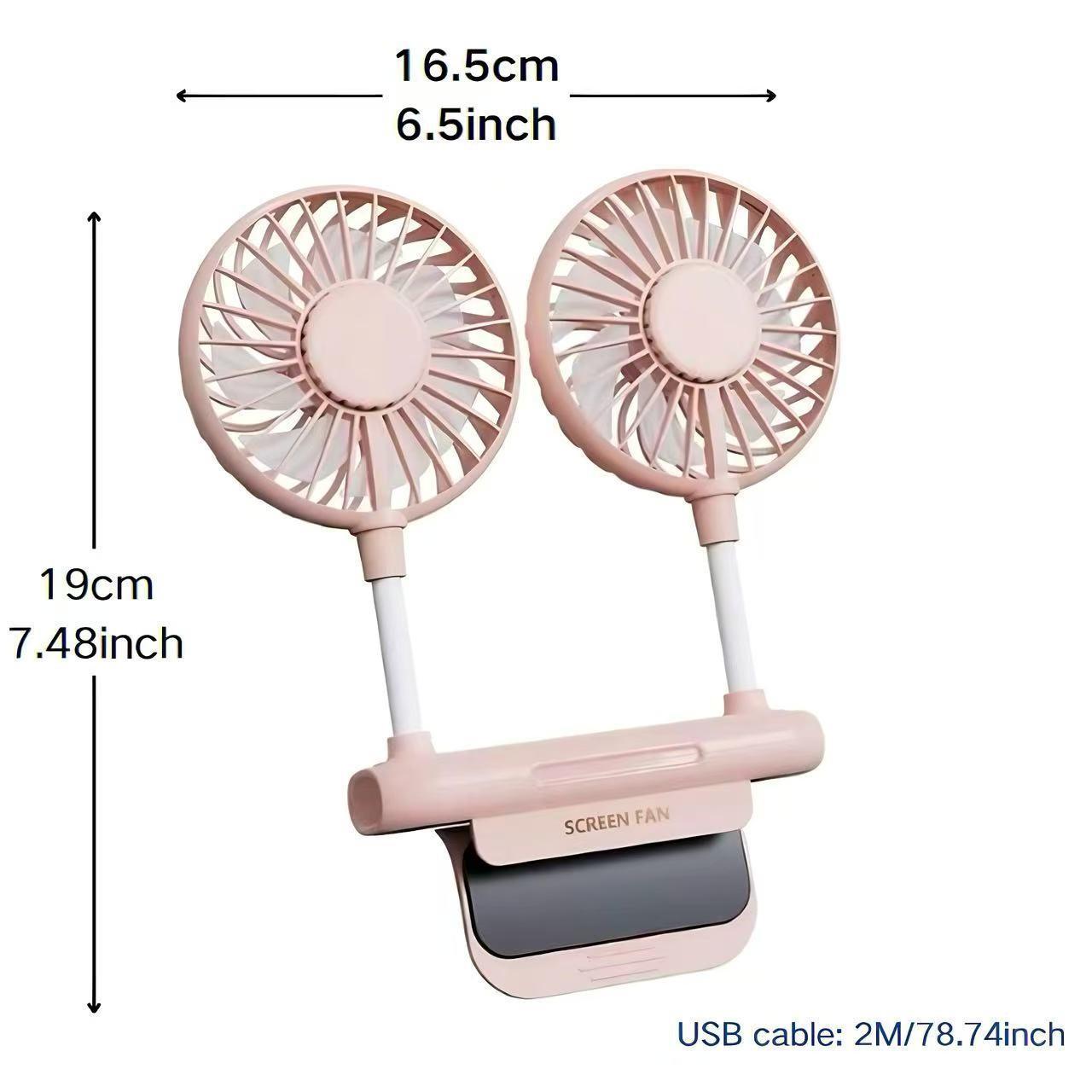 Desktop fan, monitor fan clip with 2 fan heads,3gear wind speed, office desk fan, USB powered cooling fan, quiet breeze, portable fan that does not take up space, suitable for laptops, games, homes, conferences, desktop computers