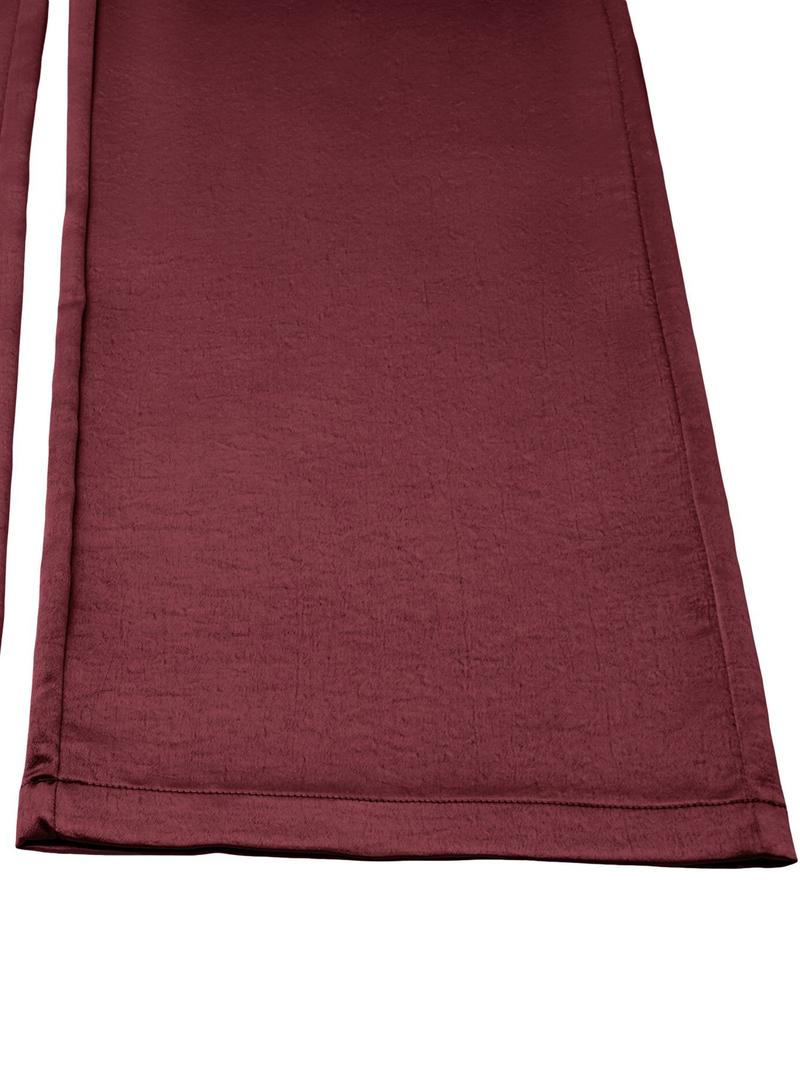 Women's Glitter Satin Wide Leg Pants, Casual Loose Fit Elastic Waist Drawstring Pockets, All Seasons Fashion for Home Vacation Party