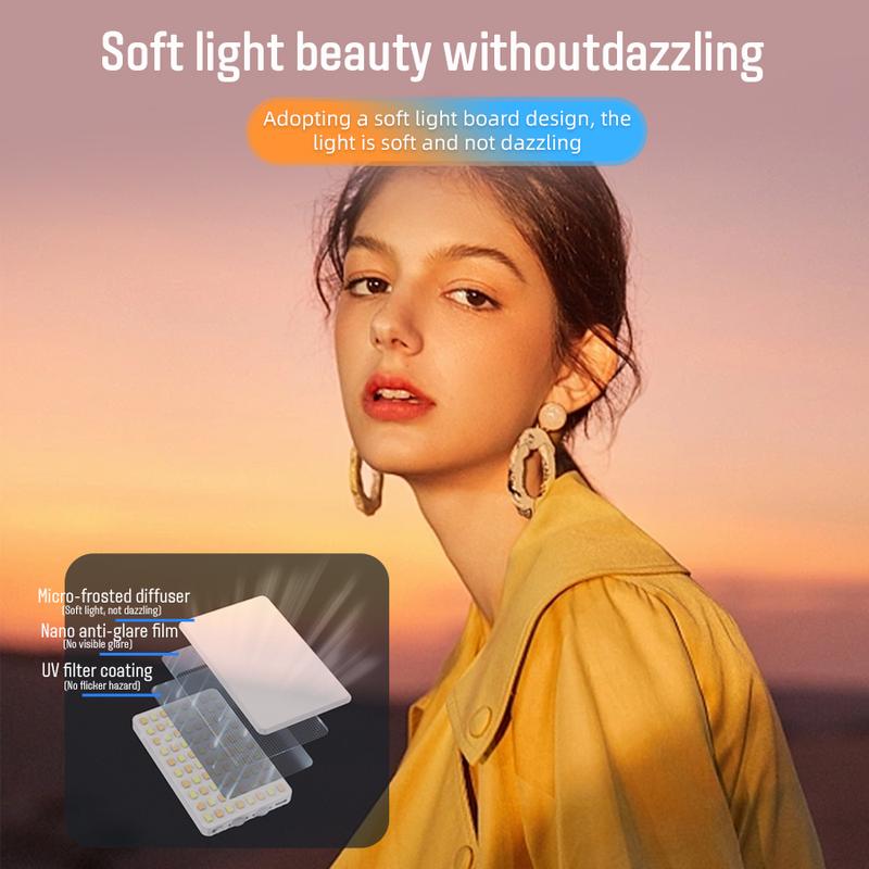 Portable Selfie Light with Clip, Rechargeable CRI 95+ 3 Light Modes Clip on Light, Selfie Accessories for Phone/Tablet/Laptop