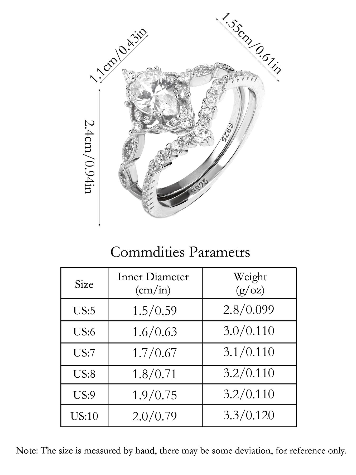 Women's 925 Silver Ring Set, Elegant Floral Design, Artificial Zircon Inlay, Casual Jewelry Gift Box, Engagement Wedding Rings, All Season Wear