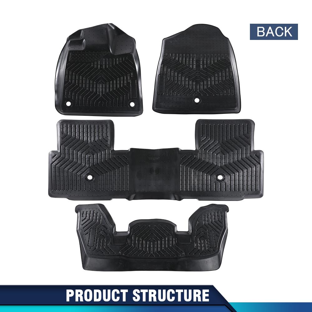 CROSSDESIGN TPE Floor Mats Fit For 2023-2024 Honda Pilot Floor Mats Set Tpe All Weather 3 Row Liners 4pcs