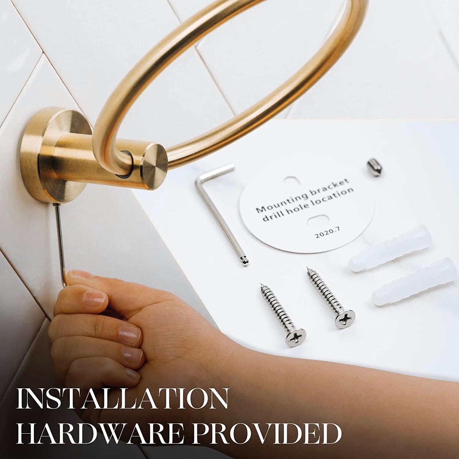 Sus304 Stainless Steel Wall-Mounted Hand Towel Rack, Bathroom Towel Holder, Kitchen & Bath Towel Stand, Durable and Stylish