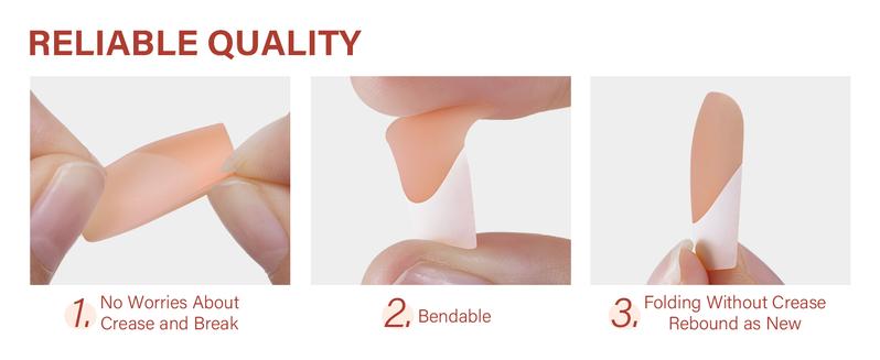 Aillsa Square/Stiletto/Almond French Tip Nails Set - 180pcs Light brown Soft Gel Nail Tips in 15 sizes, Mini UV Lamp, Base coat and Top coat, Easy to Wear Soak Off Acrylic Fake Nails Extensions DIY Nail Art at home Birthday Gift For Women dealsforyoudays