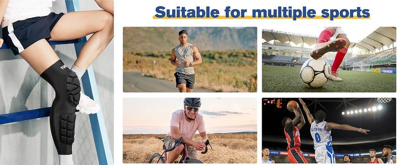 【new year】Padded Knee & Shin Guards Calf Pads Protector Compression Leg Sleeve Knee Brace for Football Basketball Volleyball Soccer Baseball for Youth Adult (1 Pair)