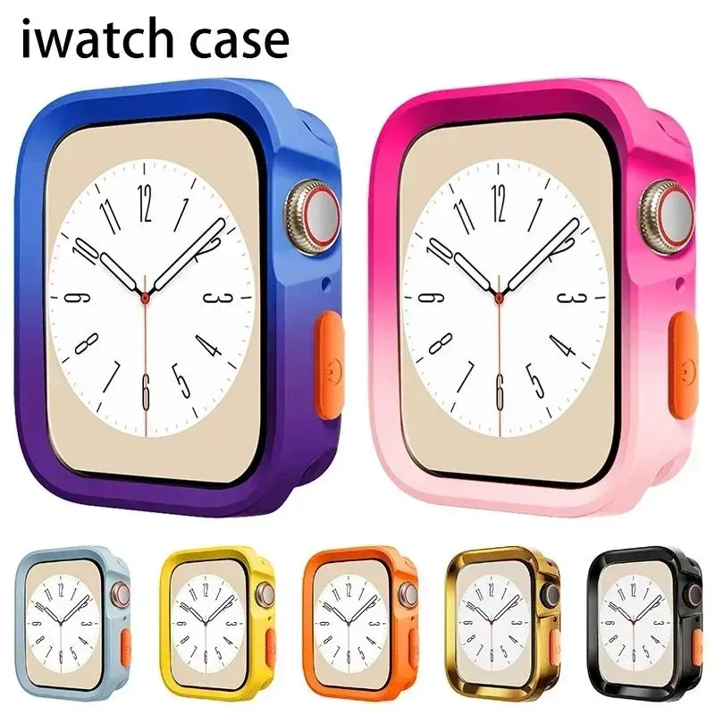 Screen Protector For Apple Watch Case 9 8 45mm 41mm 44MM 40MM 42mm Full TPU bumper Cover accessories iwatch series 7 SE 6 5 4 3