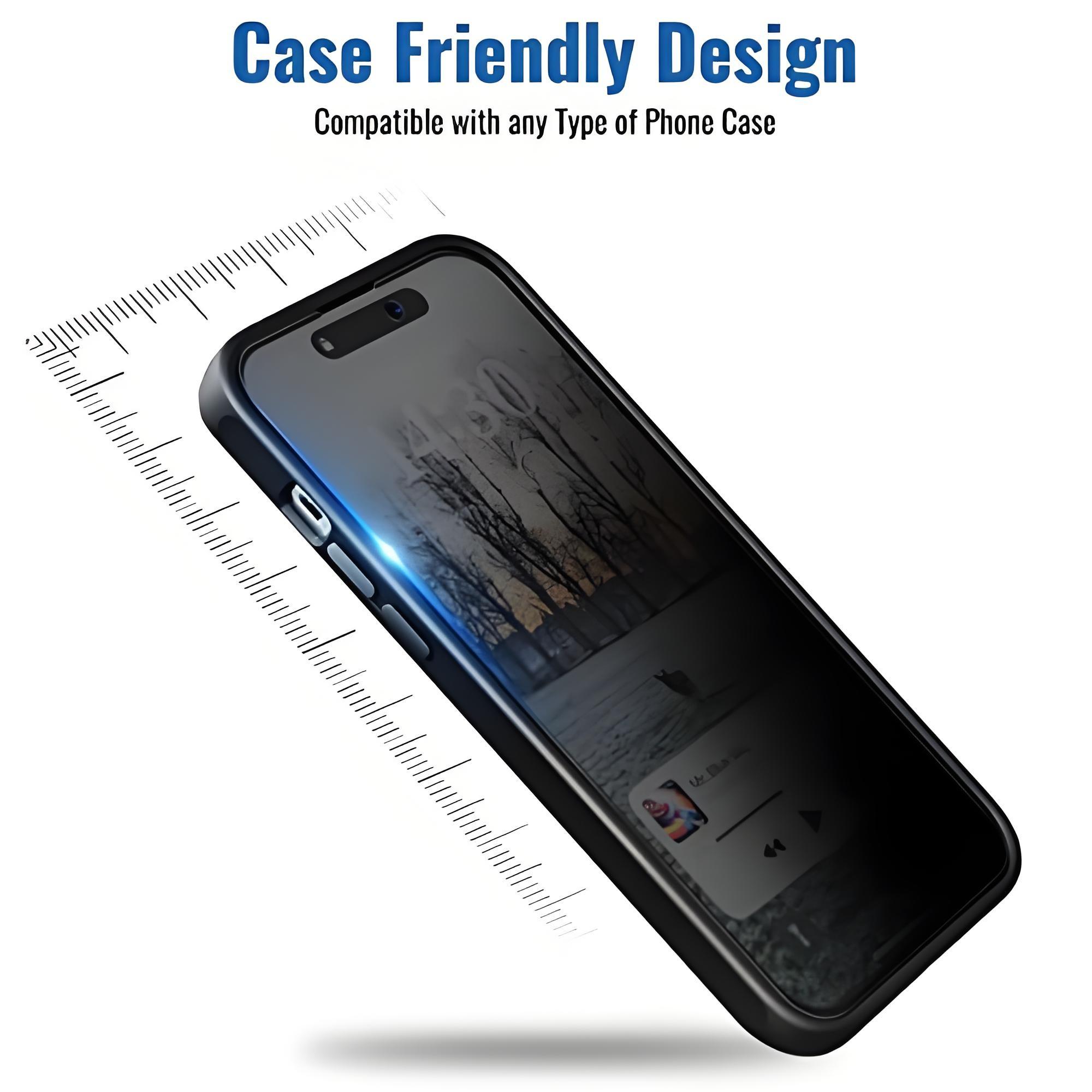 3-pack Privacy Screen Protector, Accessories, compatible with iPhone 17 Pro Max ,16 Plus,15,14,13 MINI,12,11, sensor protection, Dynamic Island compatible, 9H anti-spy private tempered glass film, scratch-resistant, case-friendly, easy to install