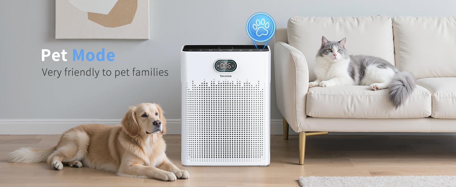 TeraAire HEPA Air Purifier for Home - Covers Up to 2200 Ft², with PM2.5 Air Quality Monitor, Pet Mode, Timer & Washable Pre-Filter | Reduces Smoke, Odor, Pet Dander, Pollen + Fragrance Sponge fresh  air  fix