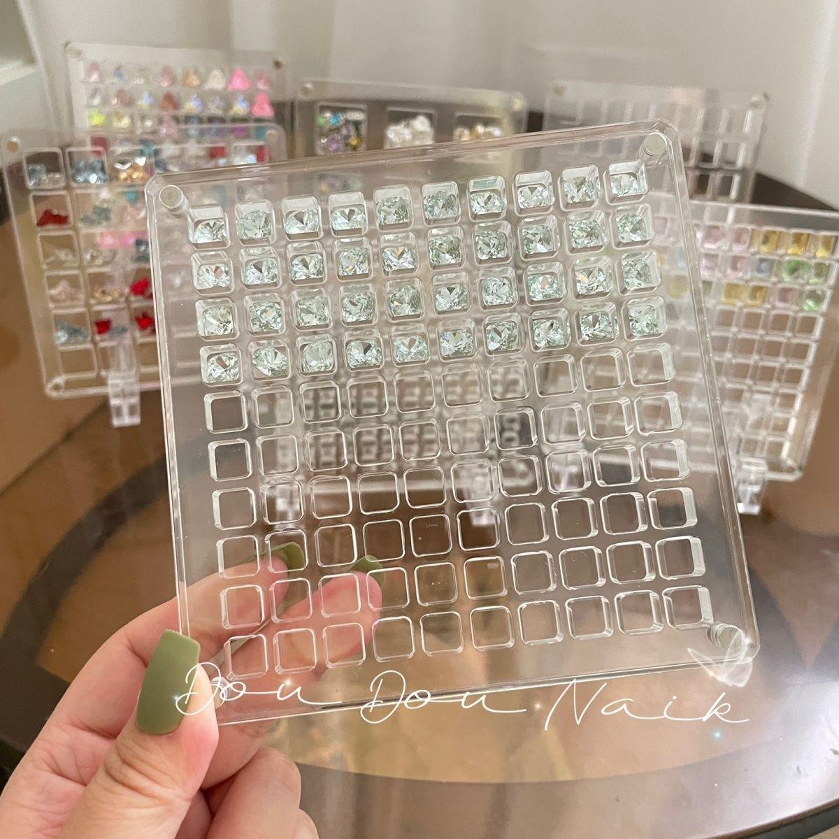 Clear Acrylic Multi Compartment Design Storage Box Dustproof Jewelry Organizer Portable Earring Accessories Case Storage Bins