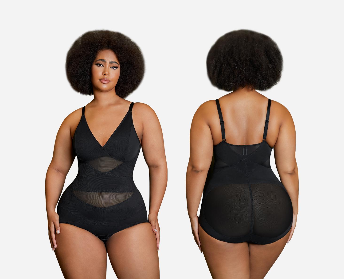 Nebility Women's V Neck Minimalist Comfortable Basic bodysuits shapewear mesh breathable sleeveless womenwear Womenswear Compression