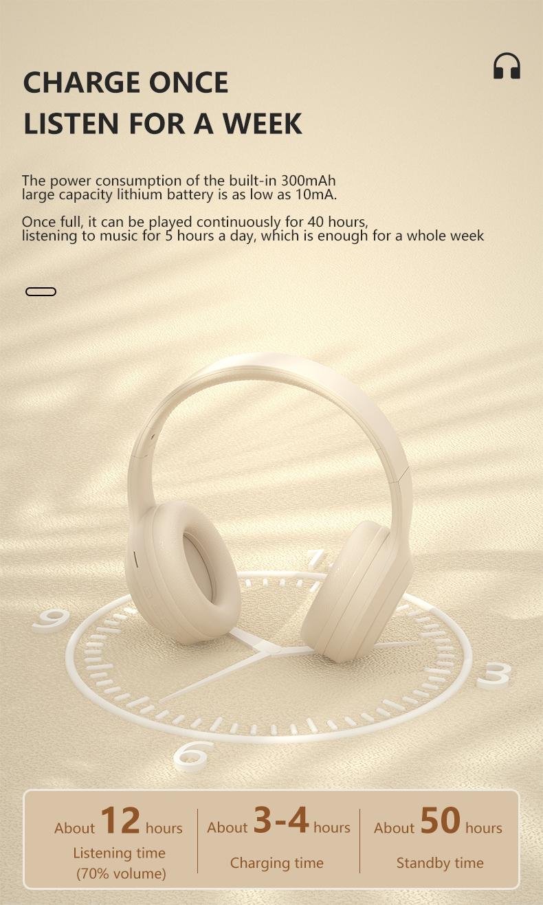 Wireless Gaming Headphones, Foldable Gaming Bluetooth-Compatible Headset with Built-in Microphone, Portable Foldable Headset for Home, Outdoor & Gym Use, Wireless Headset Audio Gift, Headphones for Sports