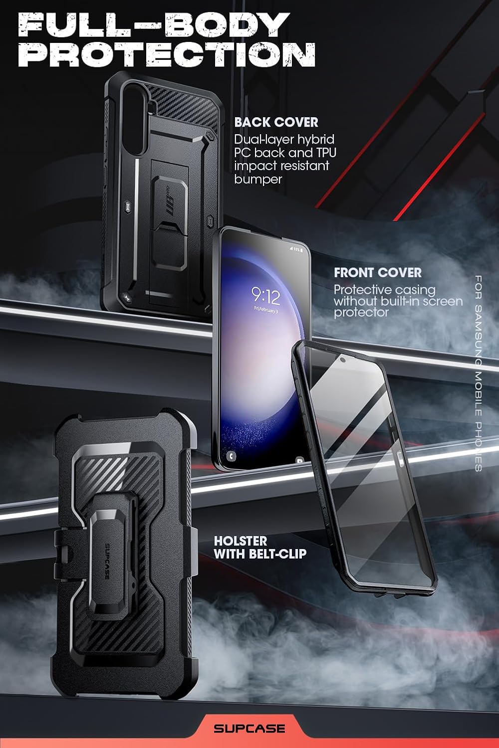 SUPCASE Phone Case for Samsung Galaxy S22 / S23 / Plus / Ultra FE Case with Stand,Military-Grade Protection, Unicorn Beetle Pro Features Protective