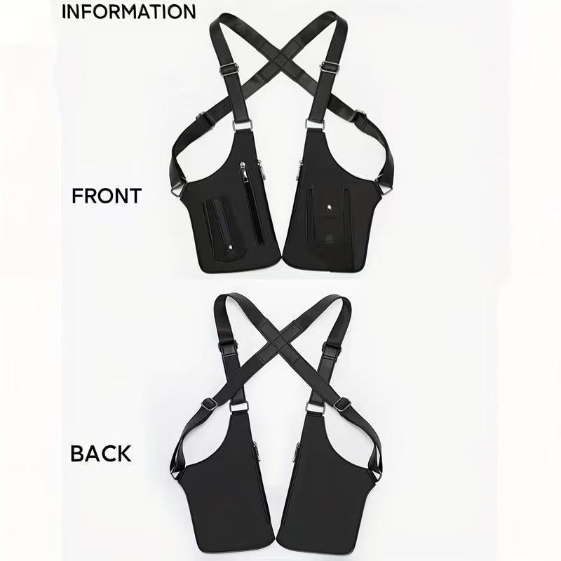 Men's retro strap underarm shoulder bag, multi-functional lightweight backpack, outdoor mobile phone bag, outdoor vest bag, multi-functional vest bag, multi-functional outdoor bag suitable for cycling, off-road, marathon, hiking, hiking, fitness, running