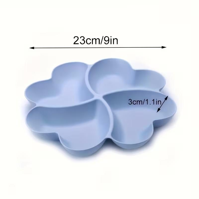 Heart-Shaped Clover Fruit Tray, Creative Snack Organizer for Home, Living Room Storage Bins, Partitioned Small Treats Fruit Bowl