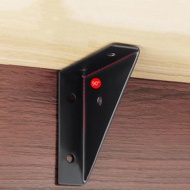 2/5pcs black corner code, fixed bracket, right angled triangle fastener, furniture repair, used for tables, chairs, cabinets, shelves