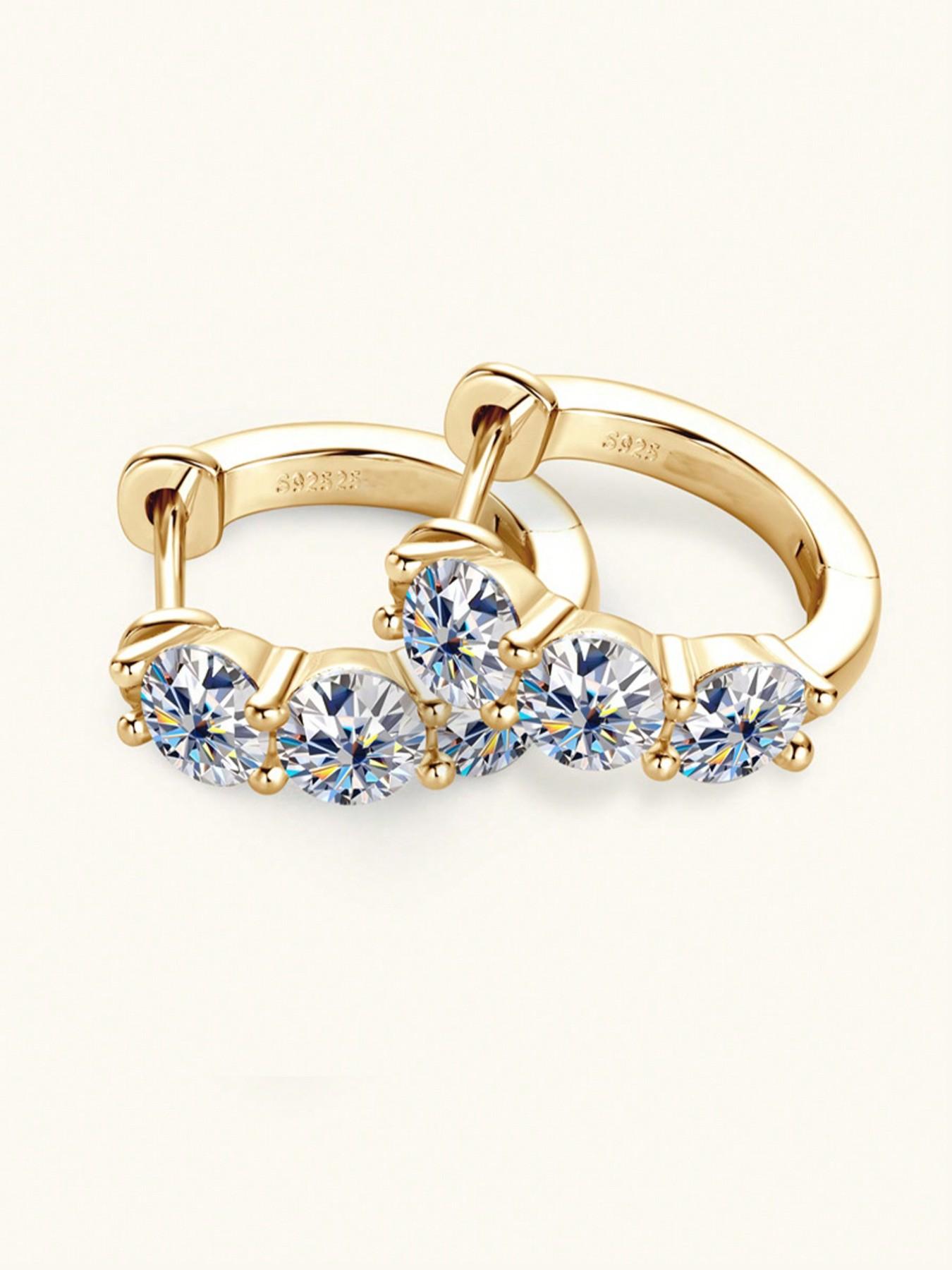 0.3-carat moissanite sapphire earrings for ladies and gentlemen, made of S925 silver. Suitable for daily wear or for parties, banquets, Valentine's Day, Christmas, birthday or as a gift for wedding anniversary.