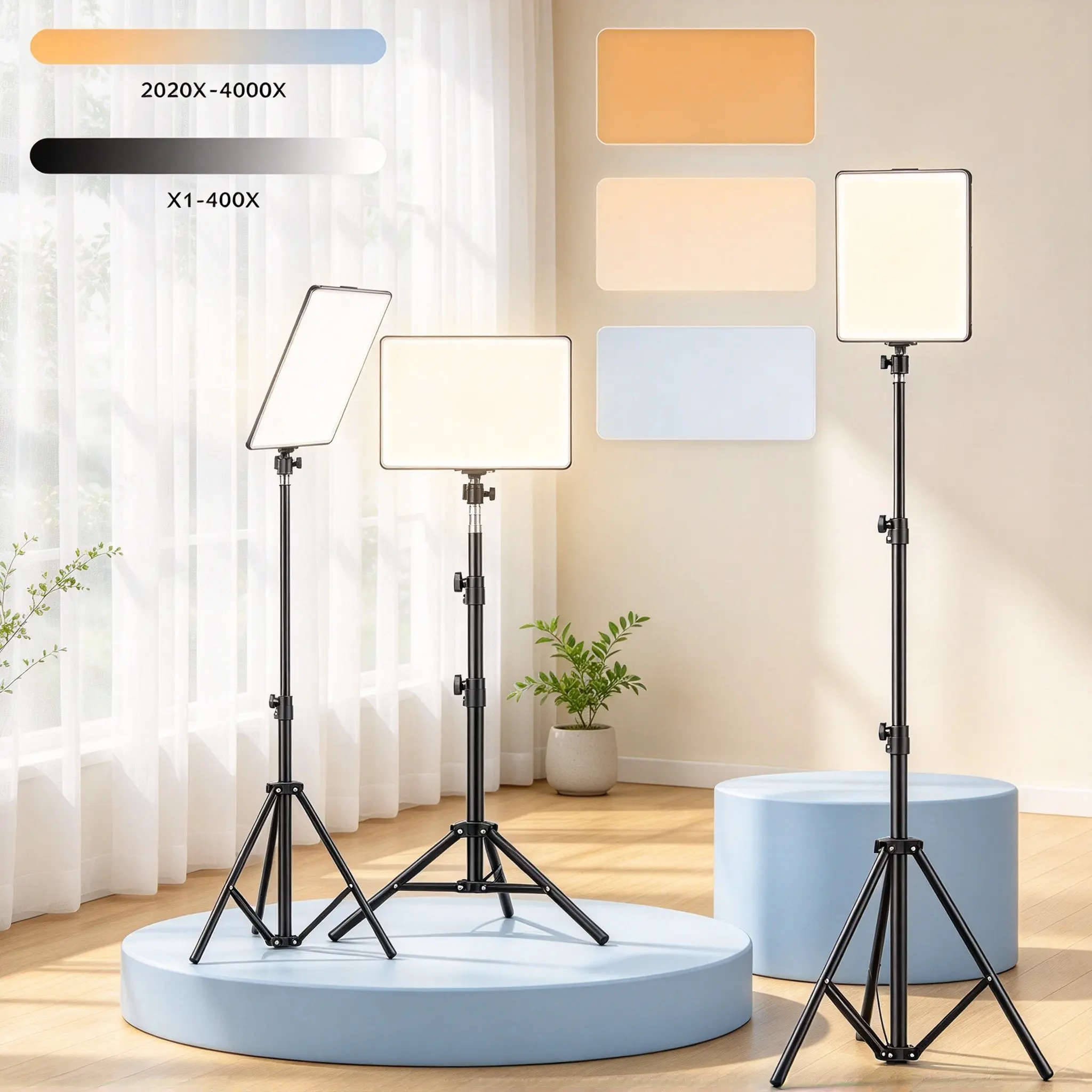 USB Line Control LED Panel Light, Adjustable Floor Stand Set, Multi-Color Soft Light Photography Lamp, Live Streaming Video Portrait Lighting