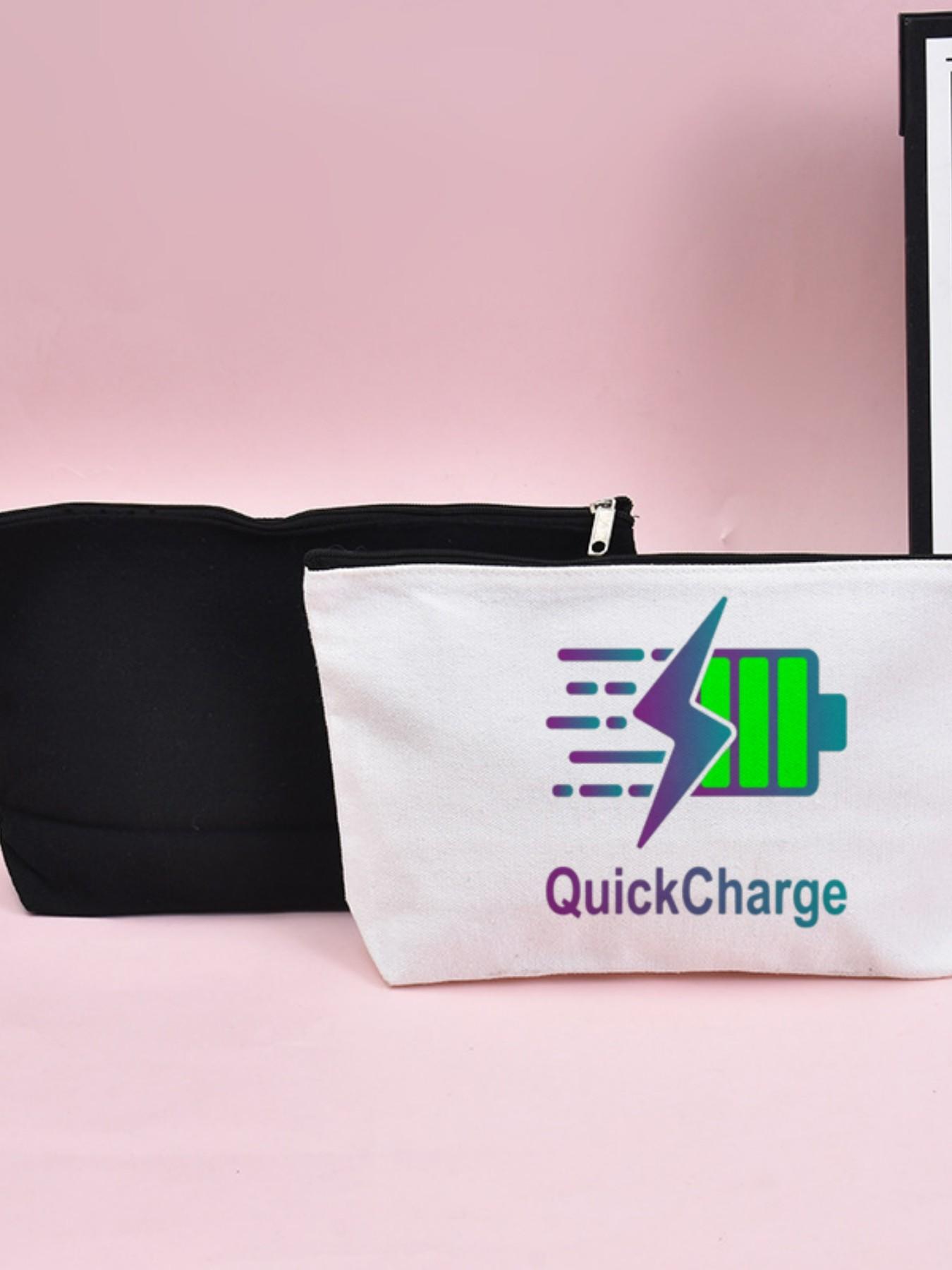 Quickcharge Makeup Organizer Bag, Trendy Fast Charge Design, Durable Canvas Material, Holds Cosmetics and Brushes, Stylish Storage Solution