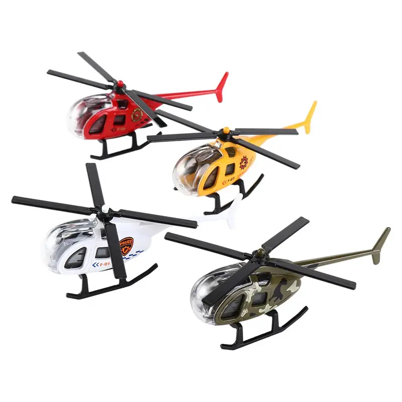 Alloy Metal Helicopter Model Toy - 1Pcs 8.7x3.6x2.6cm 100% Brand New Simulation Flying Toy with Sound and Light, No Remote, No Battery Needed, Unisex Kids Gift for Ages 5+, Helicopter Model Toys