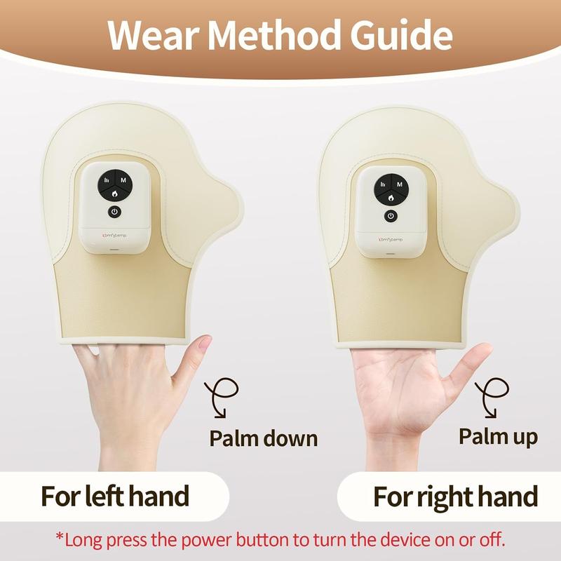 Hand Massager with Heat and Compression, Portable Heated Glove, Rechargeable Cordless Wrist Massager for Arthritis, Carpal Tunnel Relief