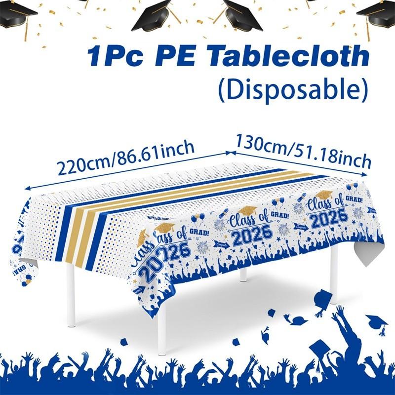 1PC  Graduation Ceremony Disposable PE Tablecloth, Congratulations Graduation Party Tablecloth,  Graduation Party Supplies, Graduation Party Decor, Graduation Celebration Decor, Graduation Gift, Graduation Season Tablecloth, Home Decor