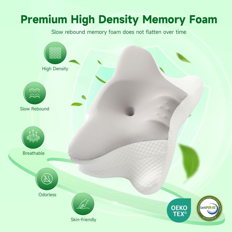 VIZIM Ergonomic Infinity Pillow, Cervical Memory Foam Pillow for Relaxation & Fatigue Relief, High Density Slow Rebound, Breathable Orthopedic Bed Pillow for All Sleepers VIZIM Ergonomic Infinity Pillow, Cervical Memory Foam Pillow for Relaxation & Fatigue Relief, High Density Slow Rebound, Breathable Orthopedic Bed Pillow for All Sleepers