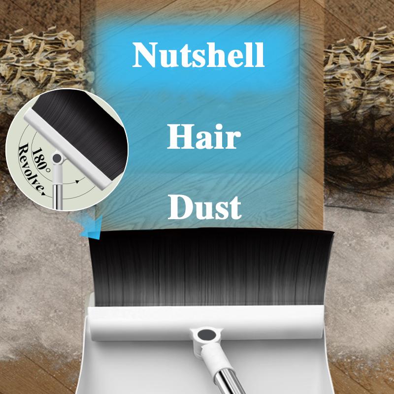 3in 1 Broom and Dustpan Set: Set - Efficient Broom and Dustpan Set and Floor Brush Heavy-duty Long-handled Broom for Indoor and Outdoor Cleaning