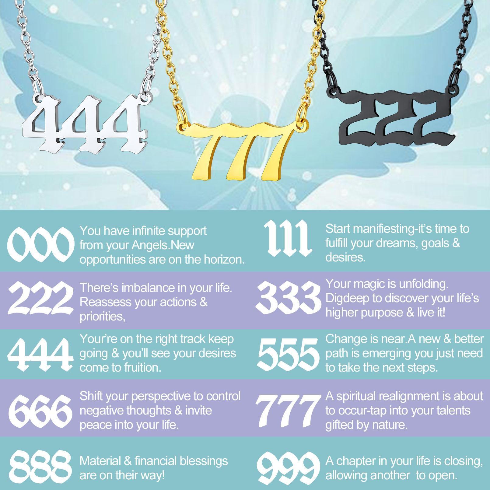 Exquisite Stainless Steel Angel Number Pendant Necklace for Women