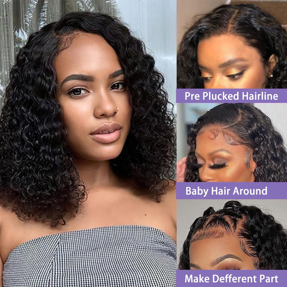 Glueless Staight Short Bob Wig 5x5 Pre Plucked Hairline Pre-Cut  Lace Wig 180% Density HD Transparent Lace Closure Wigs Human Hair for Black Women Short Straight Bob Wigs No Glue Lace Closure Wigs Beginner Friendly Gift for Girlfriend/Wife/FamilySpringtok