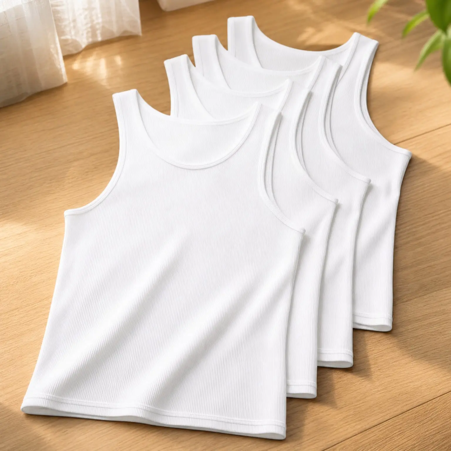 Men's 4-Pack Big & Tall Ribbed Tank Tops - 100% Cotton Undershirts, Breathable, Lightweight, Natural FitGift