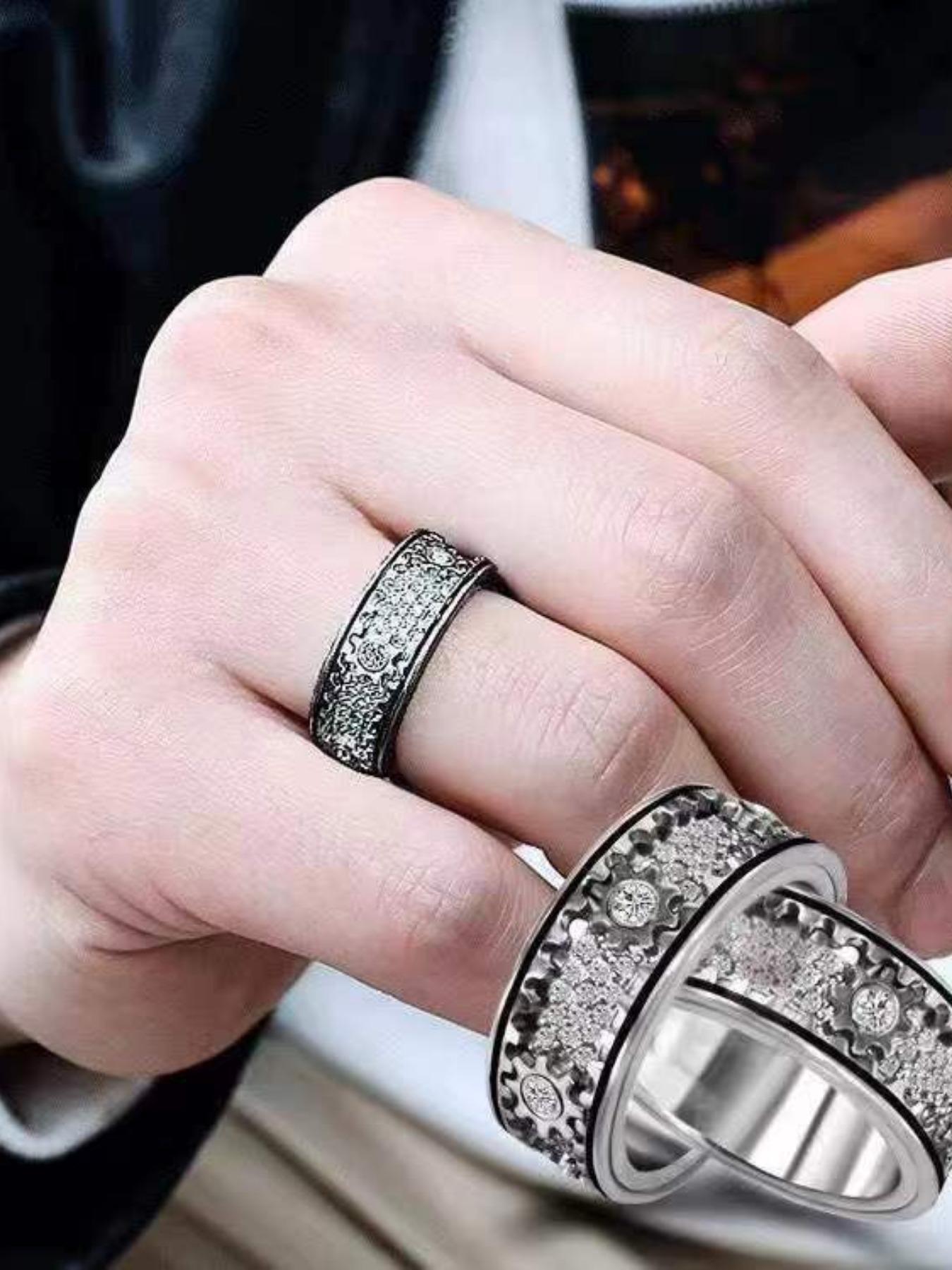 Creative Gear Design Rhinestone Ring, Elegant Fashion Jewelry for Men and Women, Perfect Gift for Birthdays, Anniversaries, Graduations