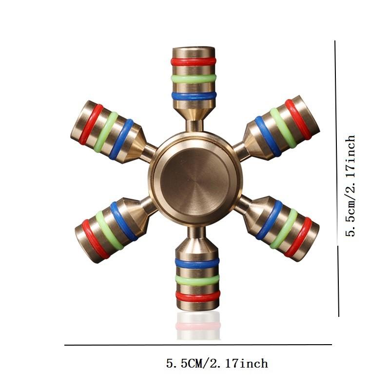 Metal Hand Spinner 6 Arm Decompression Toy Fidgets For Adults Kids EDC Gadgets Anxiety Stress Relief Tool Stress Relief Antiestres Juguete Ansiedad