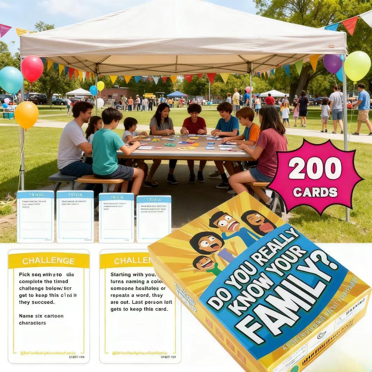 200 Family Party Trivia Cards, Question Card Game, Fun Interactive Game ...