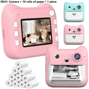 Kids Instant Printing Camera, 6x Digital Zoom, HD 1080P Digital Photography Mode, Time-Lapse 3s/5s/10s Shooting, Multiple Printing Filters,Made in China,Instant Photo Printer Toys For Christmas Birthday Gifts- Camera+10 Paper Sets