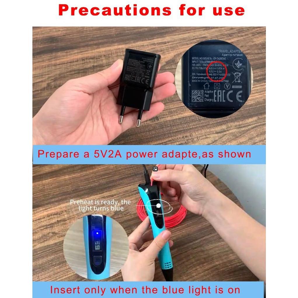 3D Printing Pen Kit, Includes Pla Filament Spool & A/c Adapter, Ergonomic Design, Easy Operation, Ideal for Kids Ages 6+ Education