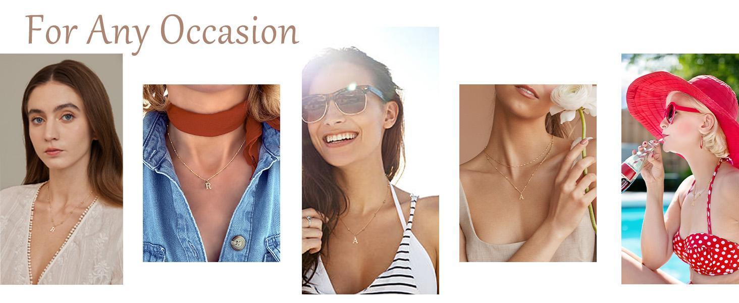 Mothers Day Gifts - Initial Necklaces for Women, Dainty A-Z Pendant Letter Charm Necklace Personalized Name Necklaces for Women Trendy Jewelry Gift