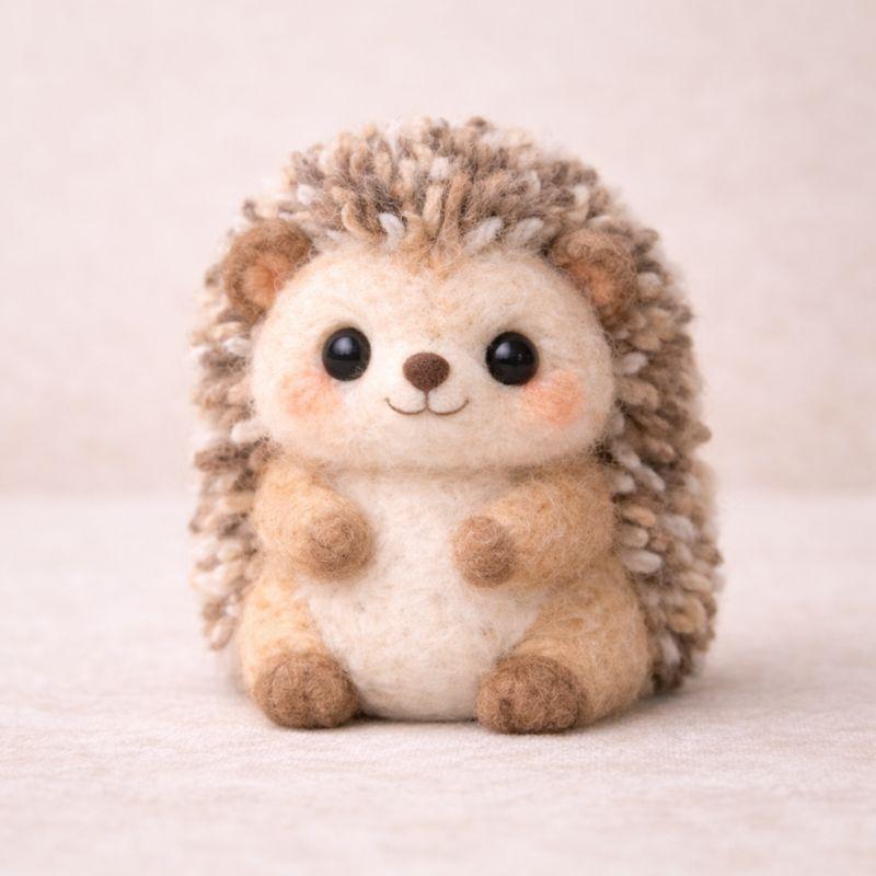 1Set Animal Needle Felting Kit, Felting kits for Beginners adult with Step-by-Step Video Tutorials, Squirrel/Bear/Hedgehog/Deer DIY Felting Kit, Cute Funny Home Decorative Ornaments, Birthday Valentine's Day and Christmas Gifts