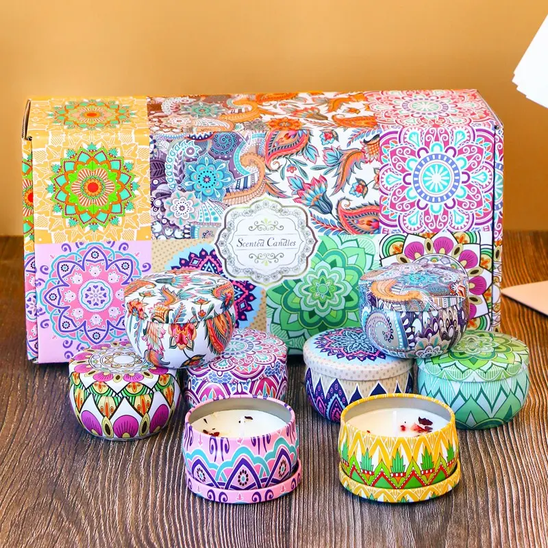 Scented Candles Gift Set for Women, 16 Pack Soy Wax Candles for Home Scented | Aromatherapy Candle Set with Classic Bohemian Tins, Stress Relief Meditation Candle, Birthday Gifts for Mom, Thank You Gifts，Great gifts for Halloween & Christmas