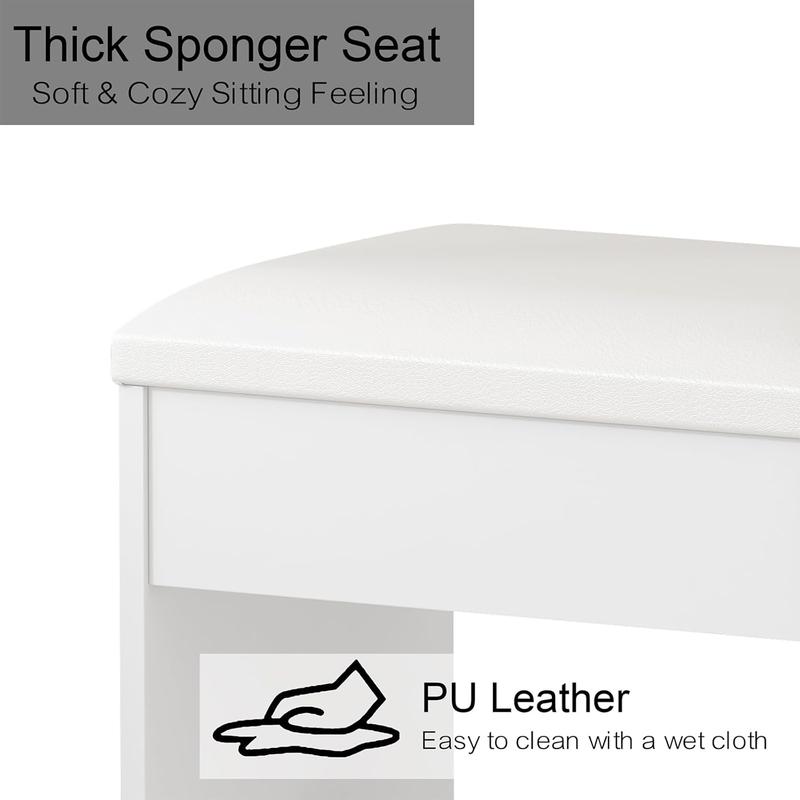 FUSOU [ Valentine's Day ] 47"W 9 Drawers Vanity Set with Fold-up Panel, Vanity Desk with Power Outlet, Makeup Vanity with Lighted Mirror, 3 Lighting Modes Adjustable, Glass Top, Vanity Table with Chair for Bedroom