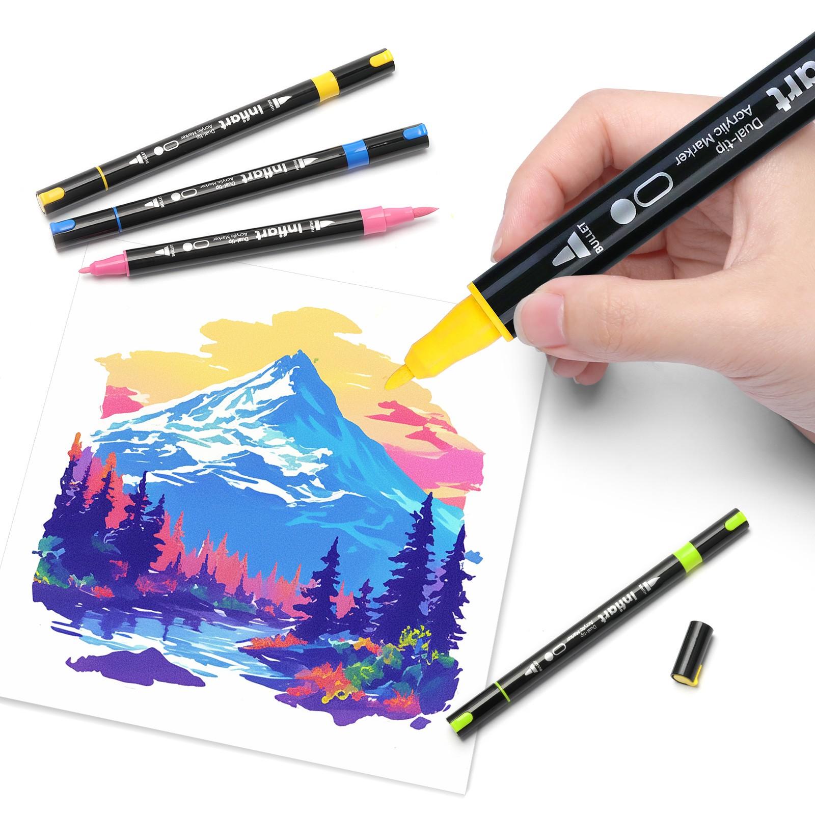 Dual-Ended Marker Pen Set, Multiple Sizes, Non-Transparent Layering, CD Cloth Bag, Watercolor Pens, DIY Hand Drawing, Graffiti Pens