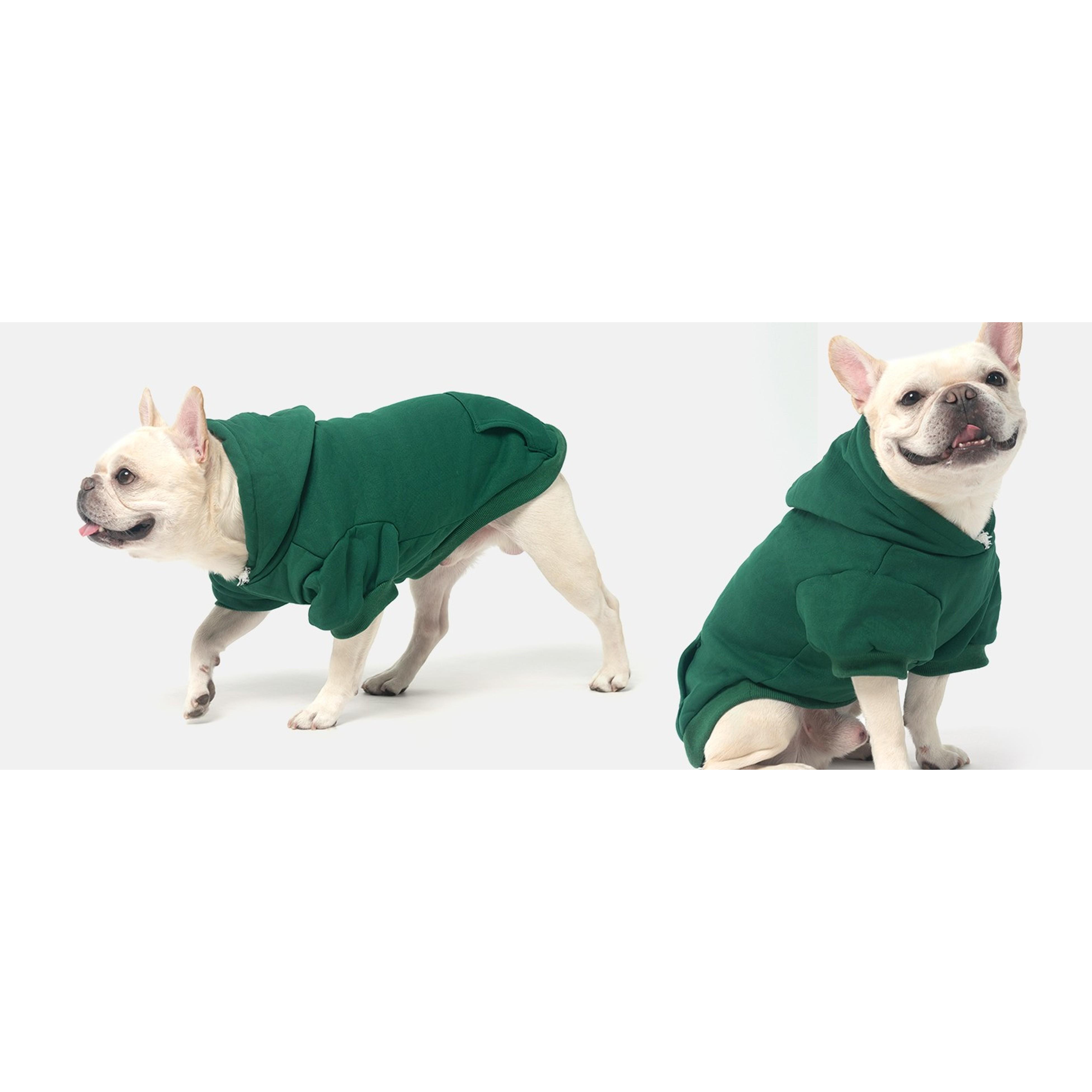 Dog Hoodie for Large Medium Small Dogs, Soft and Warm Pet Sweater with Leash Hole and Pocket Boy Girl, Puppy Fall Winter Jacket Clothes, French Pitbull Cold Weather Coat Sweatshirt, Grey XL