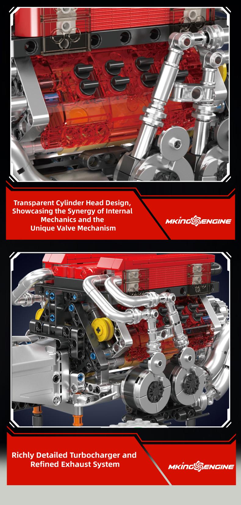 Mould King 10163 W16 Engine Red Car Motor Model That Runs Building Block Adult Kid Toy Collectibles 955 Pcs Truck Stem Construction Set Mould King 10163 W16 Engine Red Car Motor Model That Runs Building Block Adult Kid Toy Collectibles 955 Pcs Truck Stem Construction Set